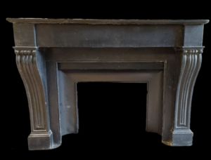 chm726 - Antique black marble fireplace, 19th century, cm W 141 x H 106 x D 41